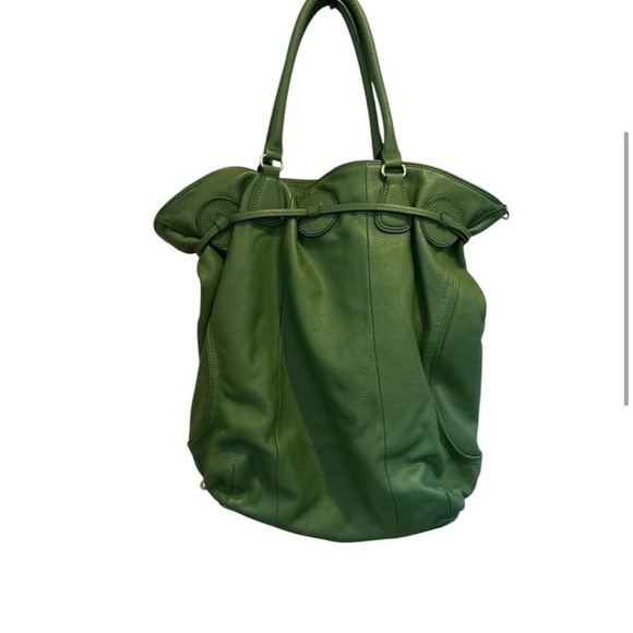 Isaac Mizrahi Vibrant Green Leather Hobo Bag - Picture 12 of 15